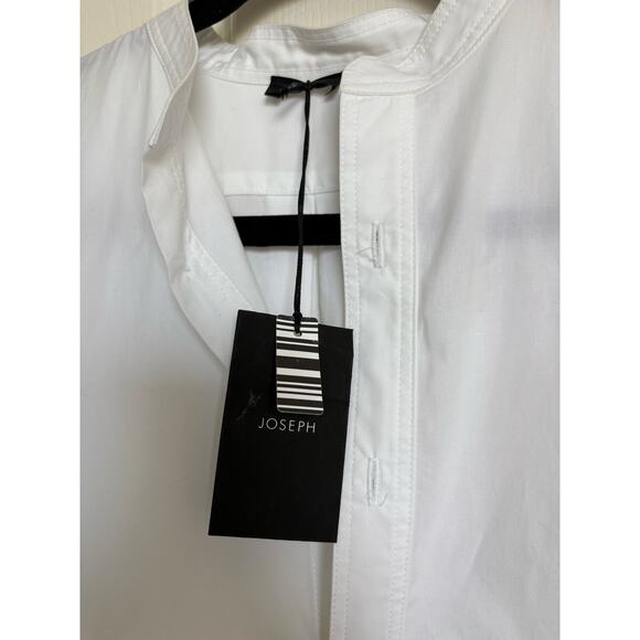 Joseph Edwin Poplin White Cotton Tunic Blouse Shirt Mandarin Collar Tunic 36 NWT - Picture 5 of 6